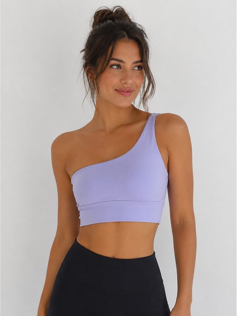 Lululemon One Shoulder Sports Bra Lavender Purple Size 6 Medium Support Yoga - Picture 2 of 5